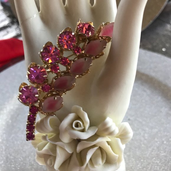 VINTAGE BROOCH Jewelry - VINTAGE PINK RHINESTONE BROOCH
